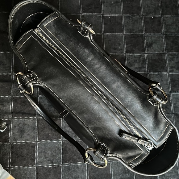 Authentic Coach SOHO Leather whipstitch Tote Style 5770 Black - Picture 11 of 13